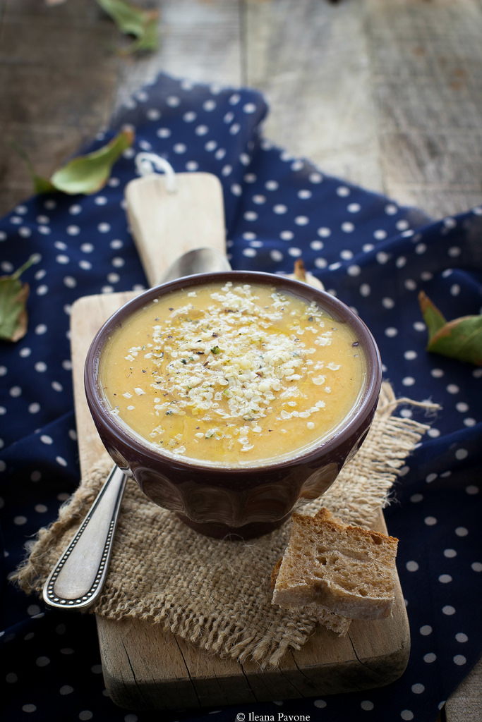 Crema di zucca e lenticchie rosse