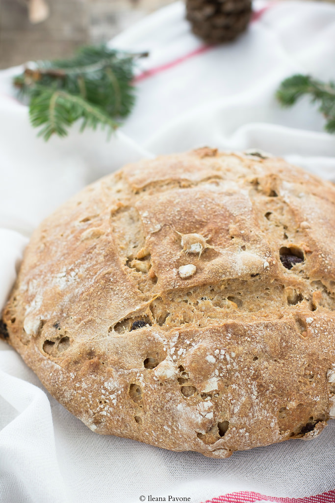 Pane con uvetta, nocciole e pinoli